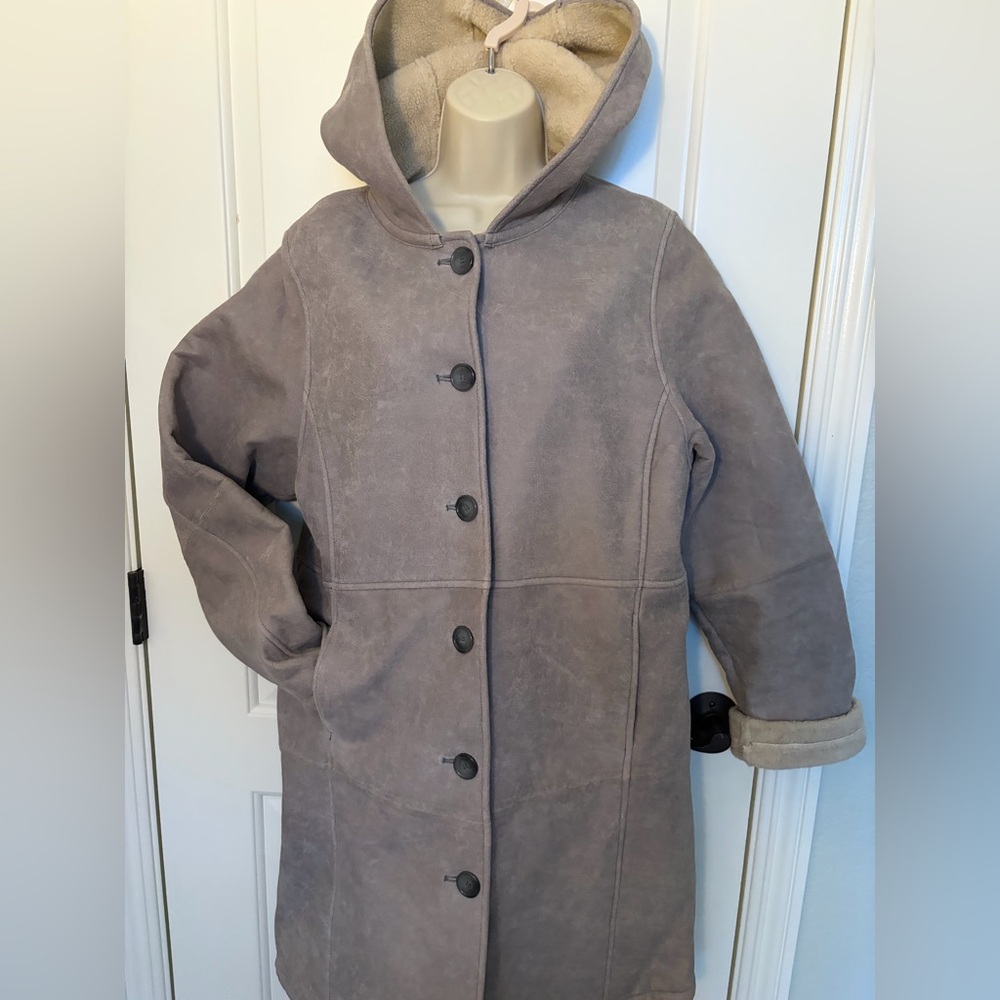 Leather Coat Taupe